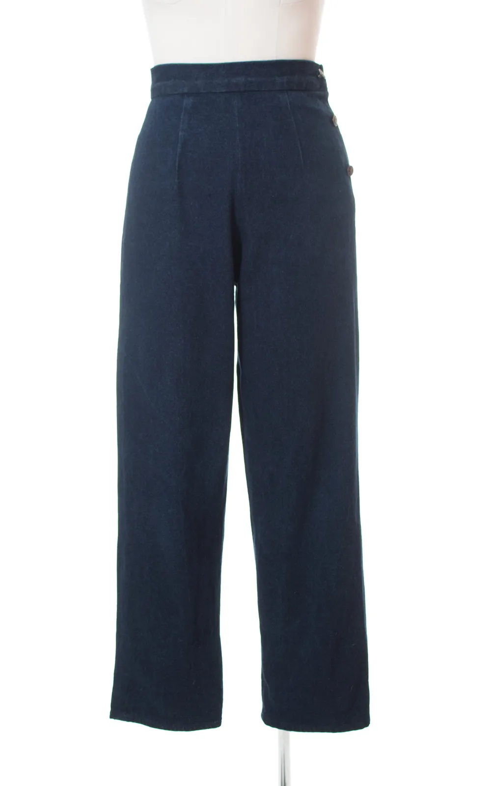 1950s Style High Waisted Denim Jeans | small