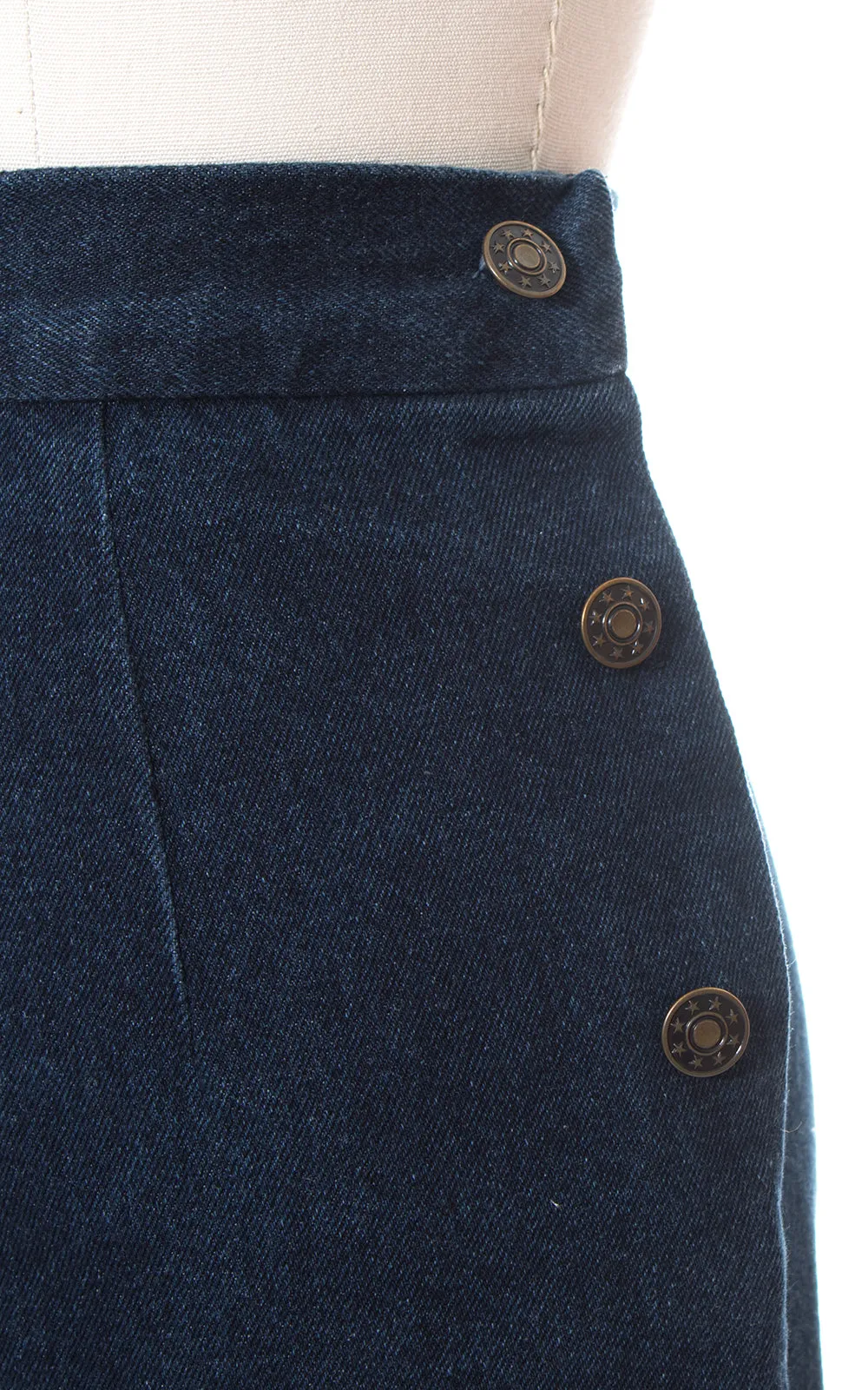 1950s Style High Waisted Denim Jeans | small