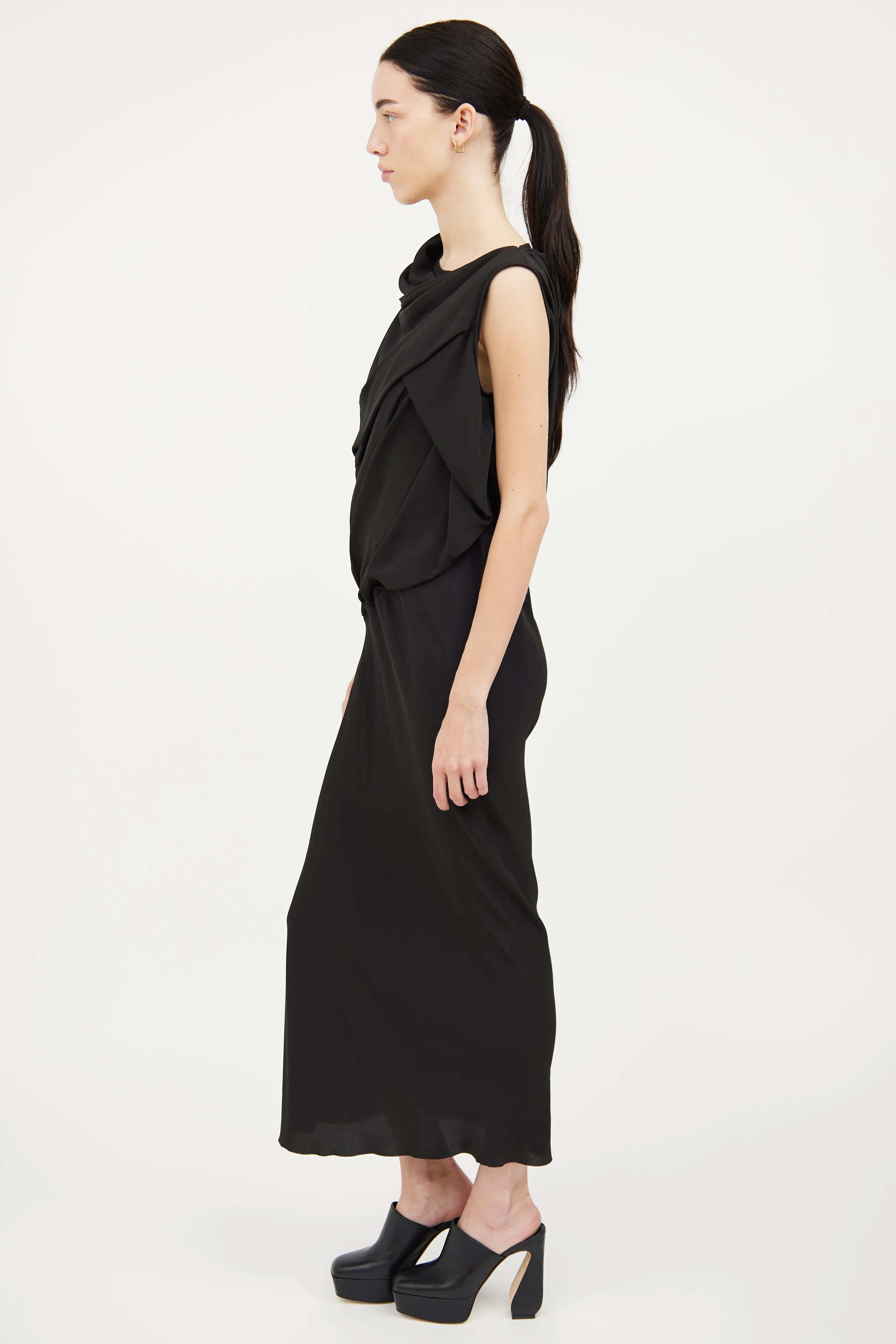 2019 Draped Silk Blend Dress