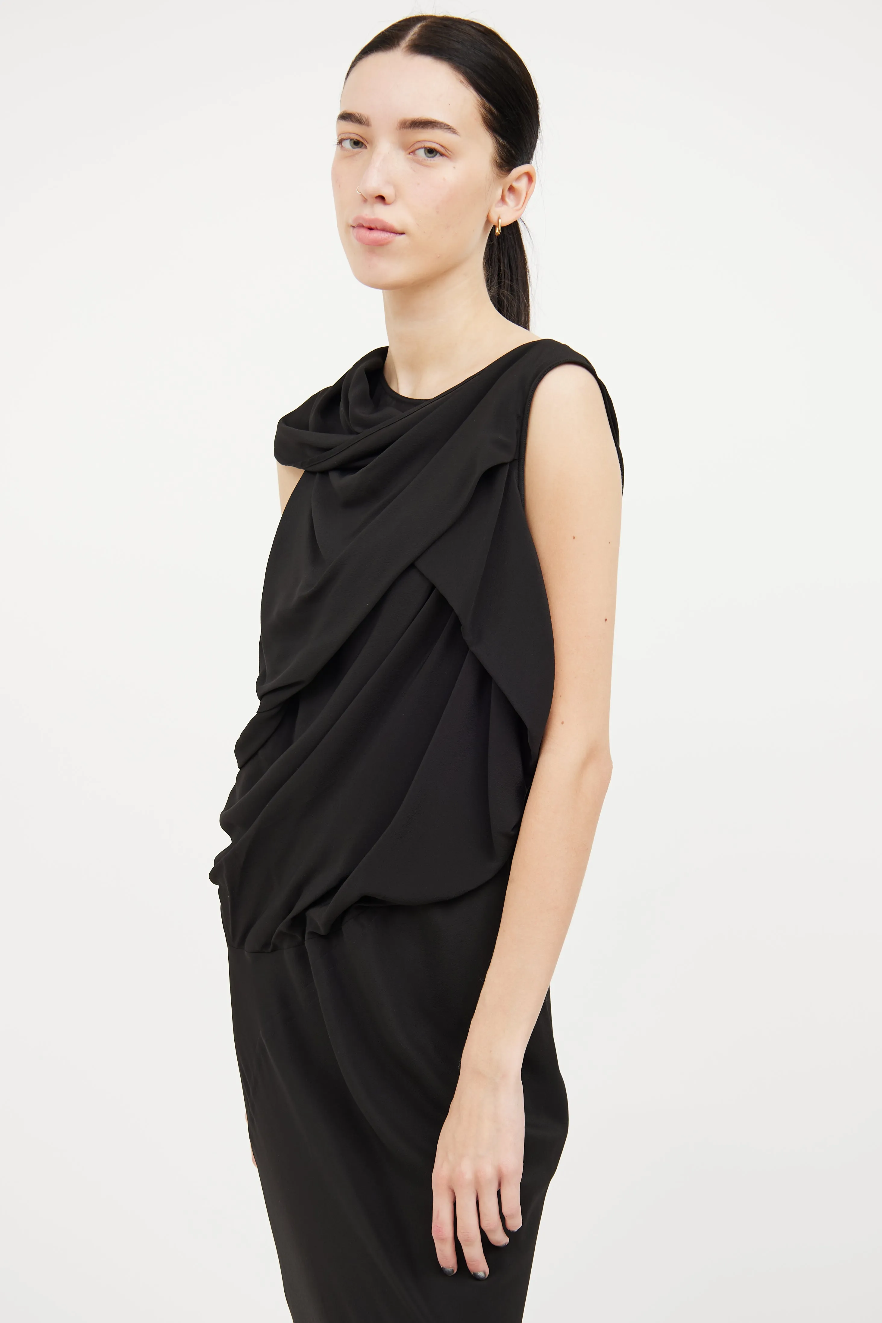 2019 Draped Silk Blend Dress