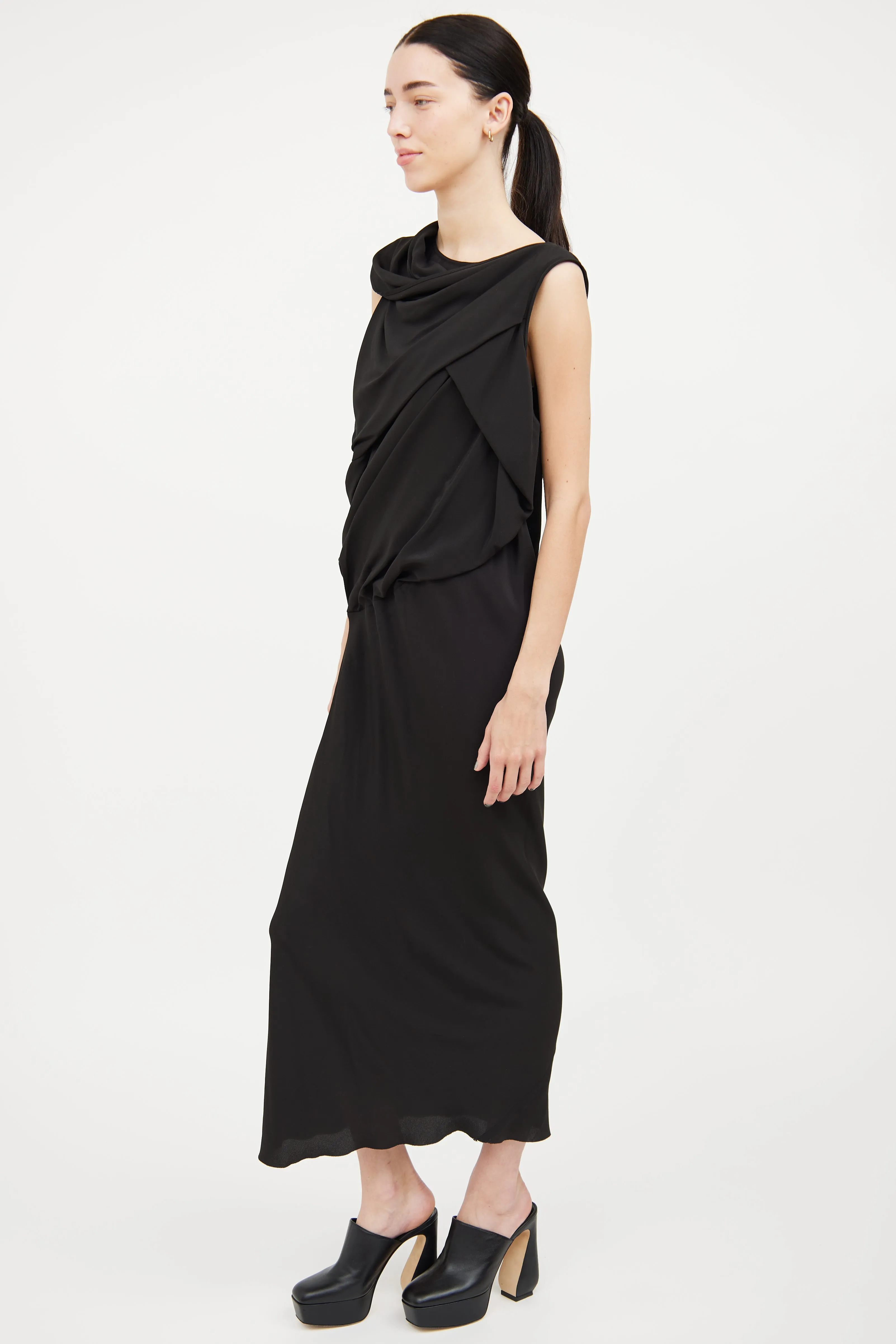 2019 Draped Silk Blend Dress