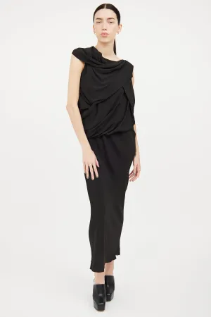2019 Draped Silk Blend Dress
