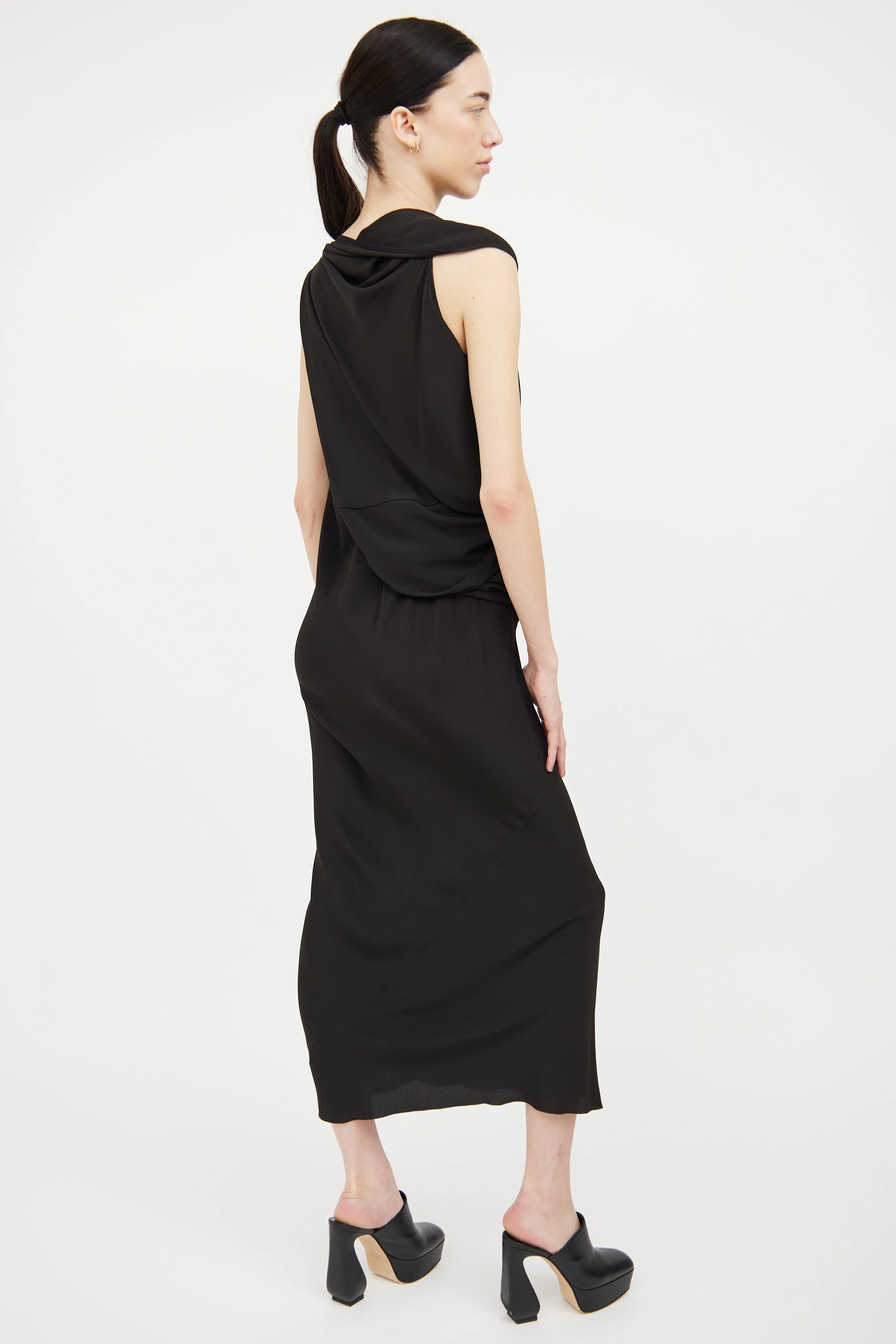 2019 Draped Silk Blend Dress