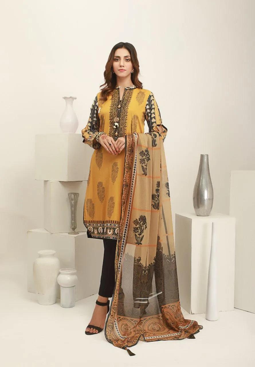 ACE Galleria Digital Embroidered Unstitched 3 Piece Lawn Suit ACE 12056