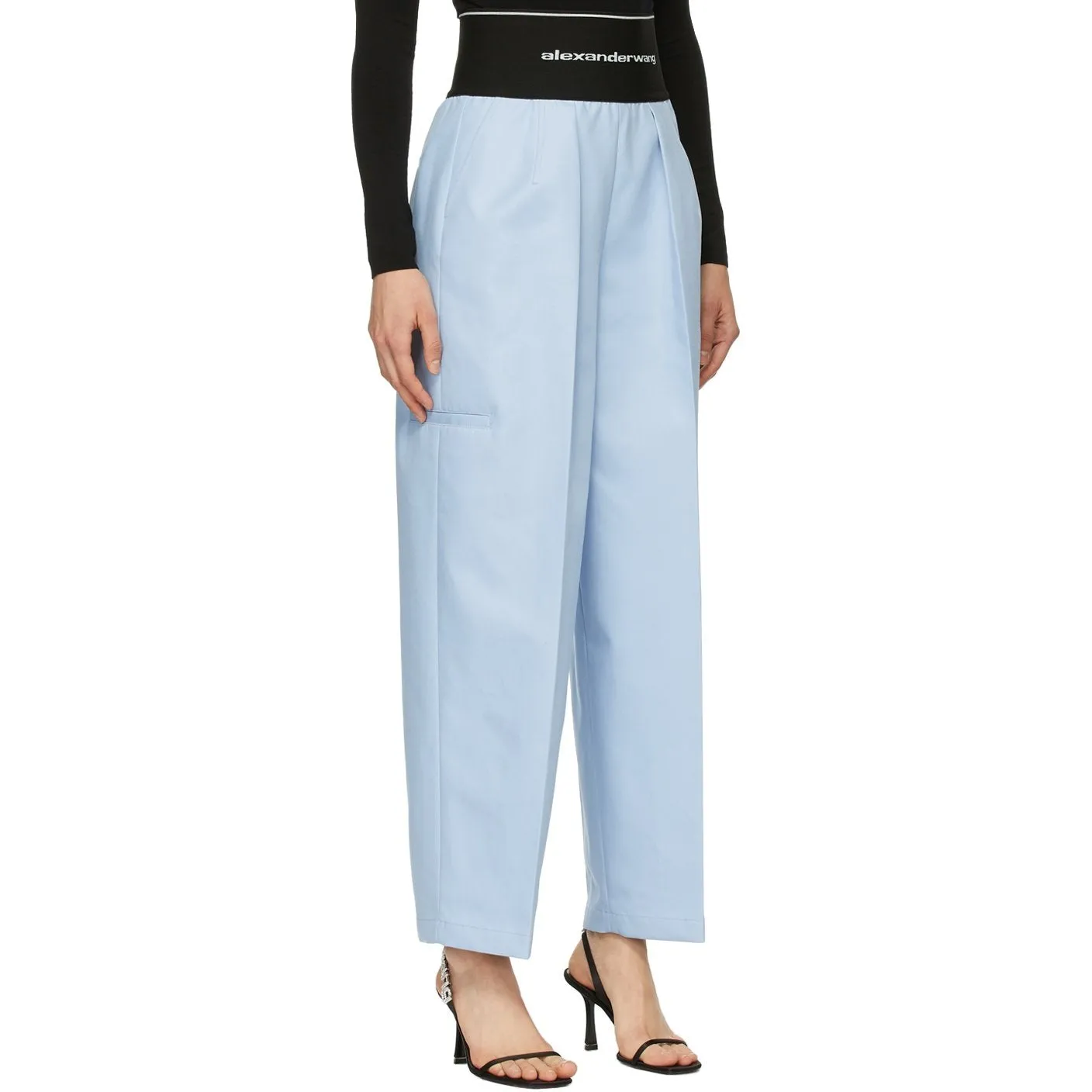 Alexander Wang Blue Logo Elastic Carrot Lounge Pants