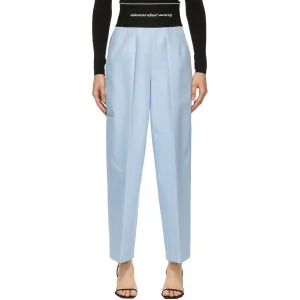 Alexander Wang Blue Logo Elastic Carrot Lounge Pants