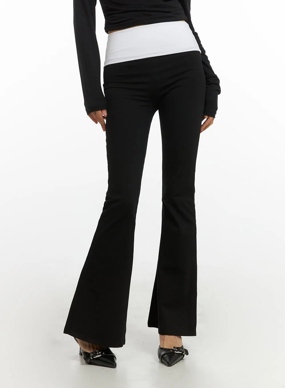 Basic Solid Bootcut Leggings IY422