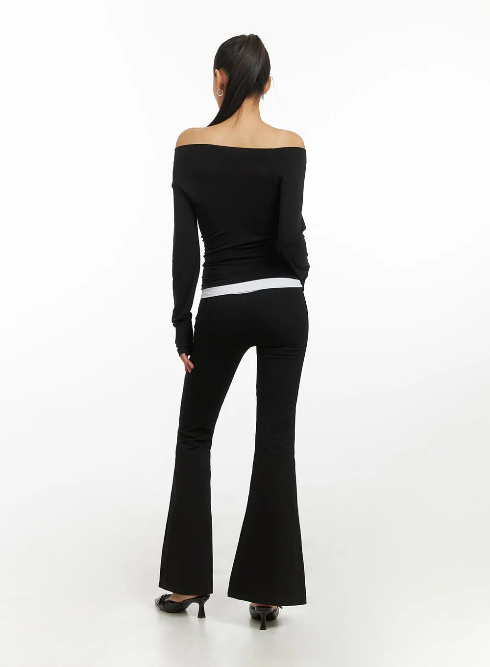 Basic Solid Bootcut Leggings IY422