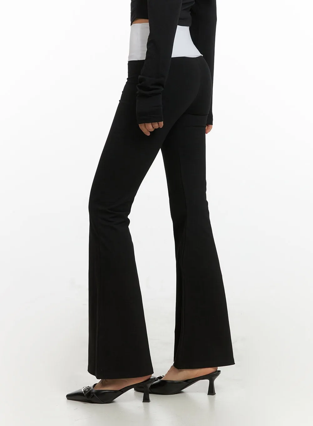 Basic Solid Bootcut Leggings IY422