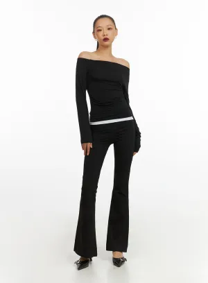 Basic Solid Bootcut Leggings IY422