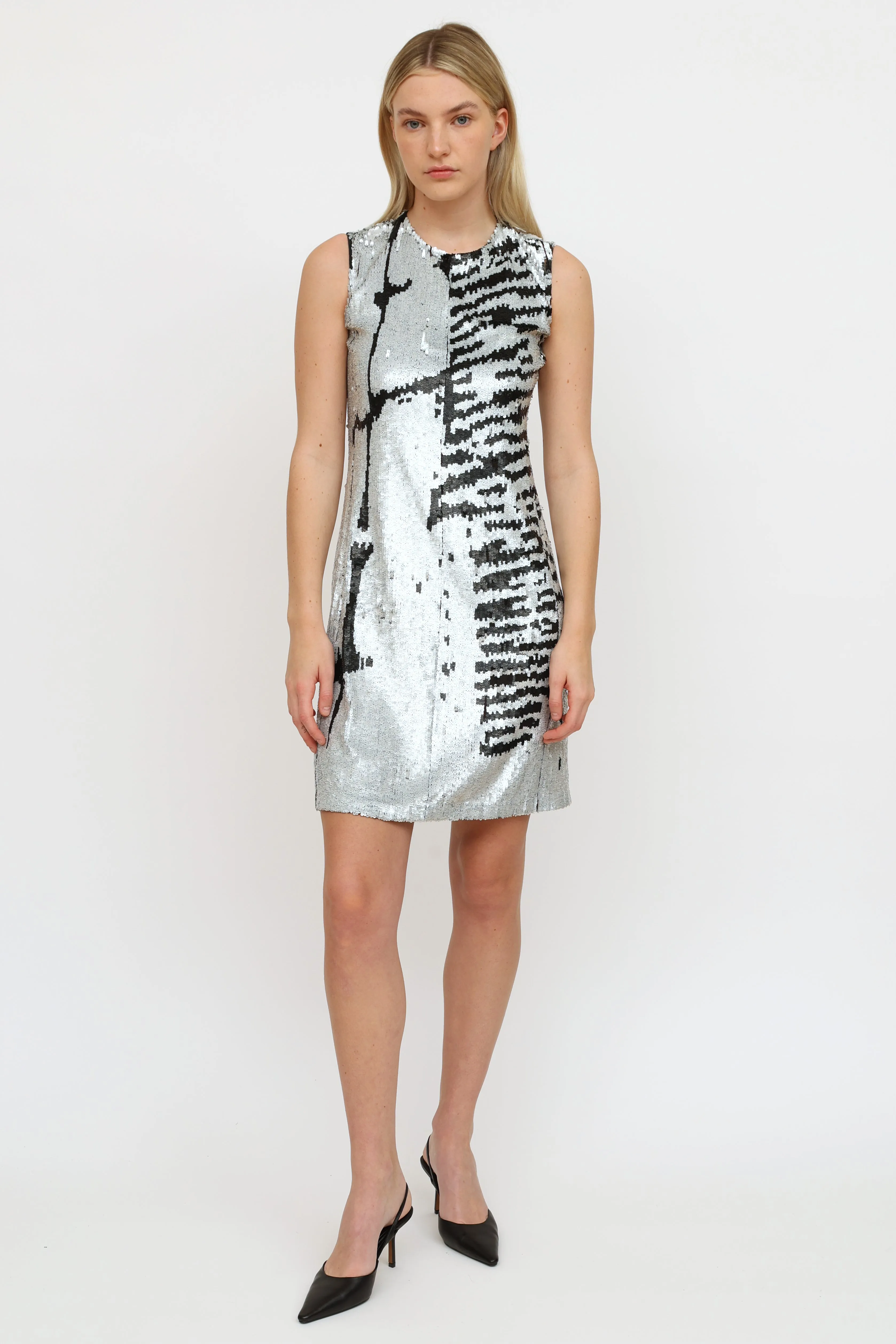 Black & Silver Sequin Dress
