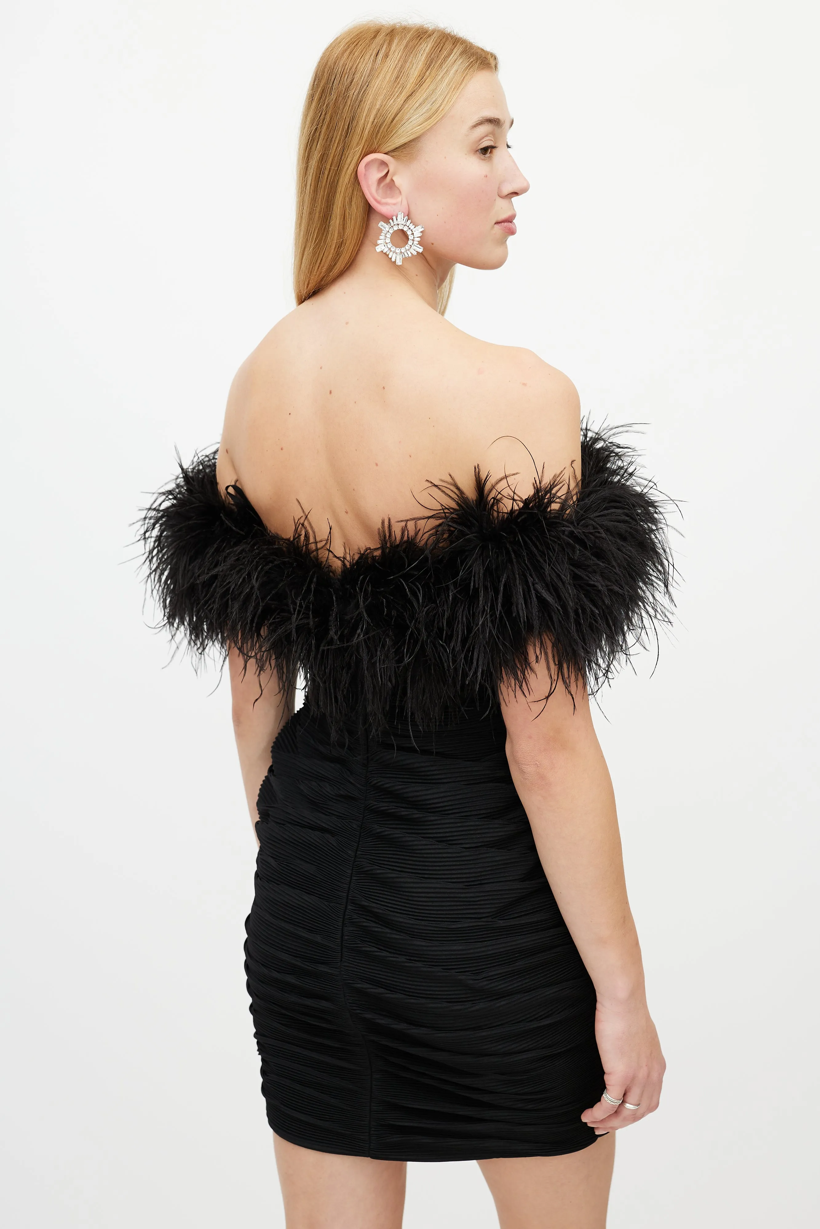 Black Zion Pleated Feather Dress
