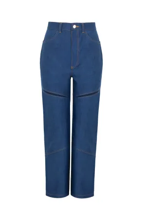 CROPPED JEANS IN DEEP BLUE