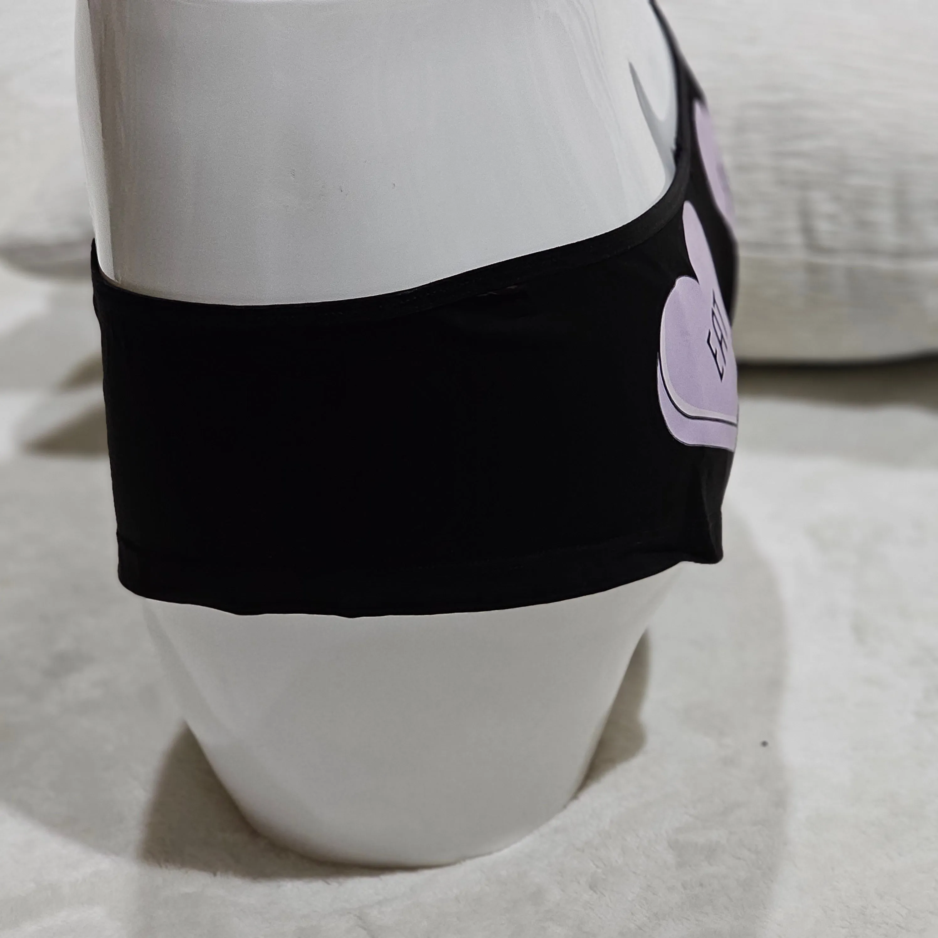 Eat Shit Boy Short Style | Black With Purple Hearts Graphic
