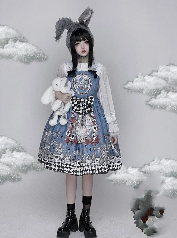 Gothic Alice Printed Lolita Suspender Dress