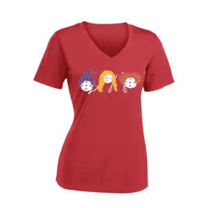 Hocus Pocus | Women's Short Sleeve V-Neck Pickleball Shirts | 100% Polyester