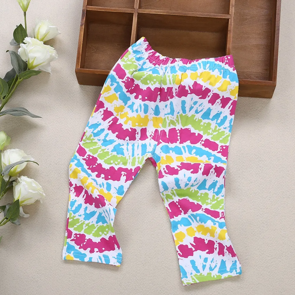 Infant Baby Girl Child Print Elastic Long Pants Leggings