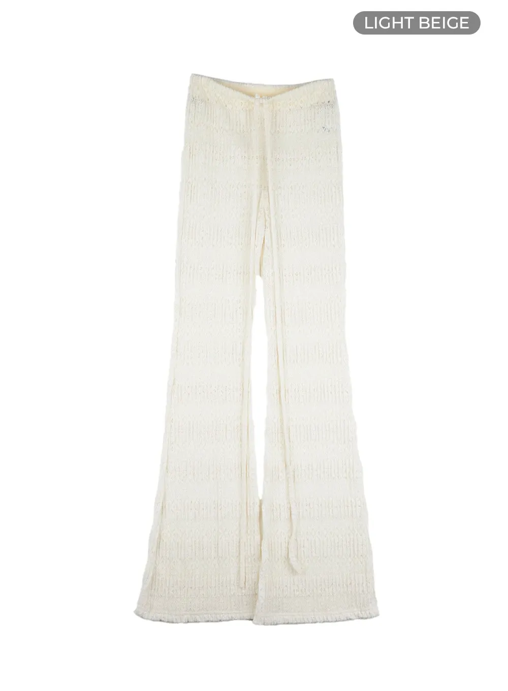Striped Crochet Bootcut Leggings CL405
