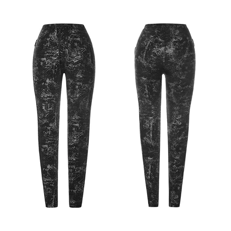 WK-326 Plus Size Punk Pants Elastic Slim Fit Printing Leggings For Women