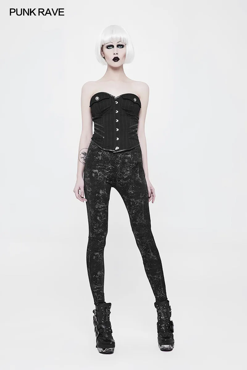 WK-326 Plus Size Punk Pants Elastic Slim Fit Printing Leggings For Women